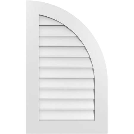 Ekena Millwork Quarter Round Top Right Surface Mount PVC Gable Vent w/ 3-1/2"W x 1"P Standard Frame, 22"W x 36"H GVPQR22X3601SN